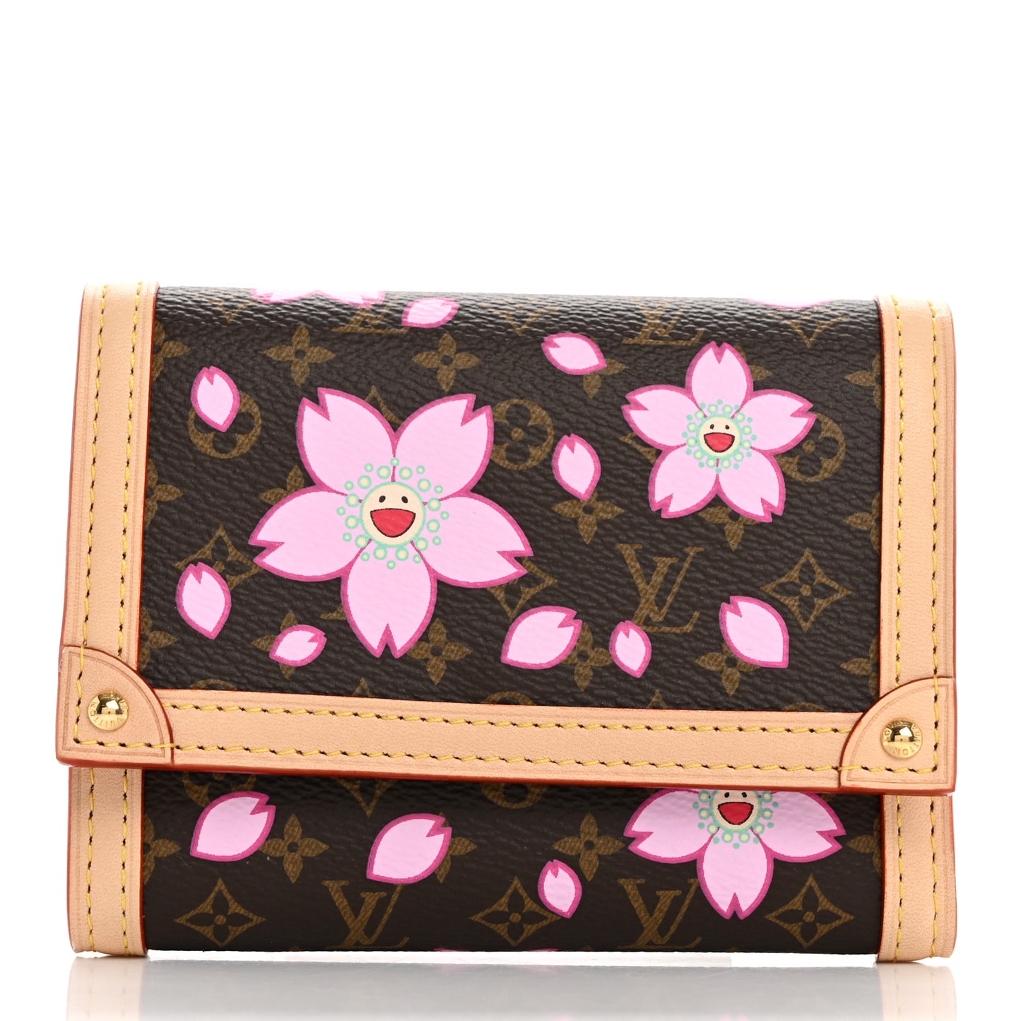 LV X TM Monogram Cherry Blossom Victorine Wallet Sakura Brown