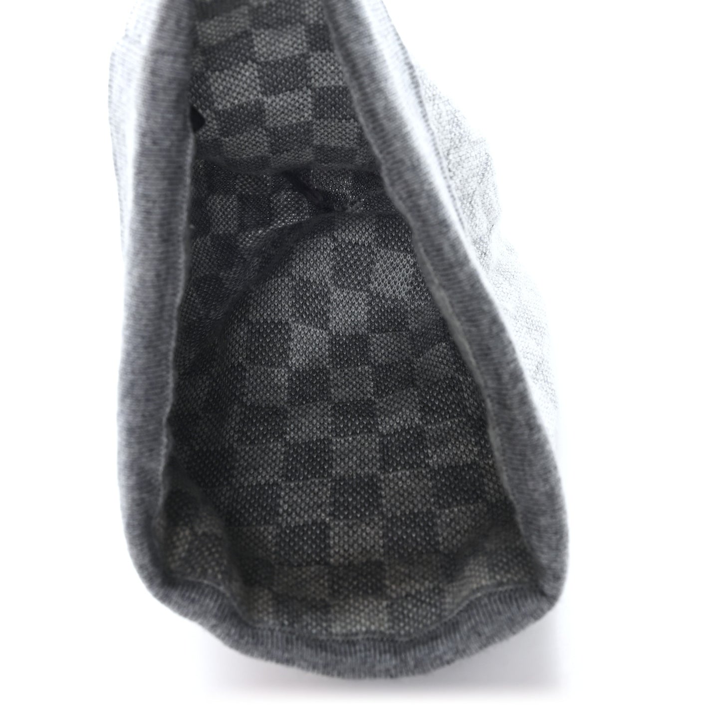 Wool Bonnet Petit Damier Beanie Hat Grey