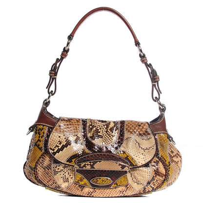 Prada Python Patch Shoulder Bag Naturale 1 of 9