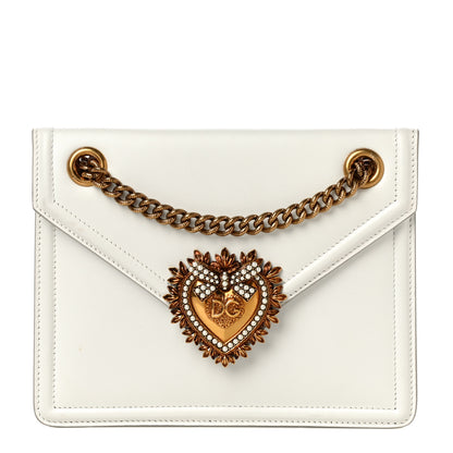 Dolce & Gabbana Smooth Calfskin Medium Devotion Crossbody Bag White 1 of 10