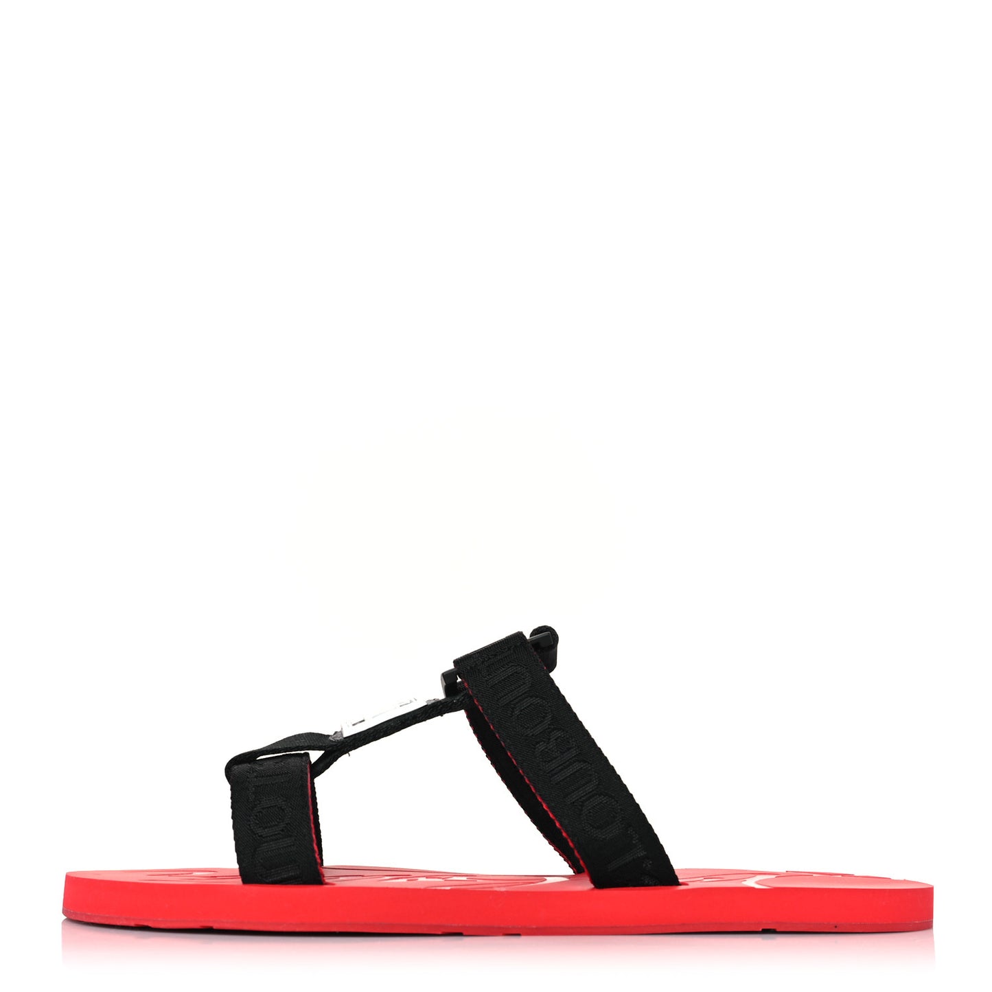 Ribbon Rubber Surf Mens Flat Sandal 44 Black Loubi