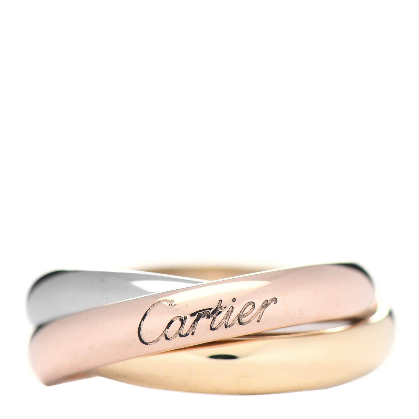 18K Pink Yellow White Gold Classic Trinity Ring 53 6.25