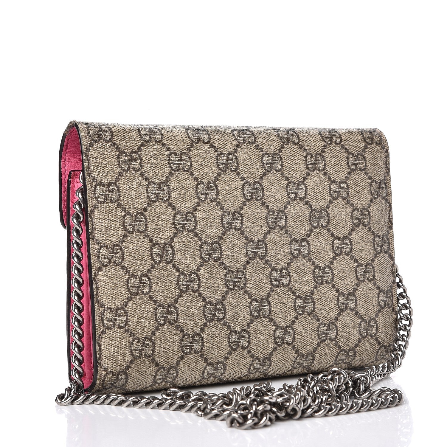 Gucci GG Supreme Monogram Mini Dionysus Chain Wallet Beige Pink 3 of 8