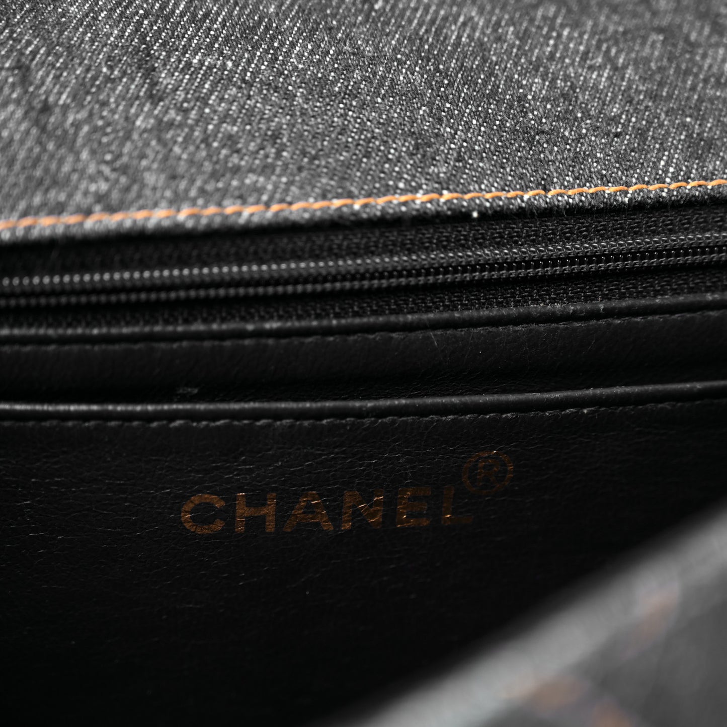 Denim Quilted Tortoise Single Flap Blue