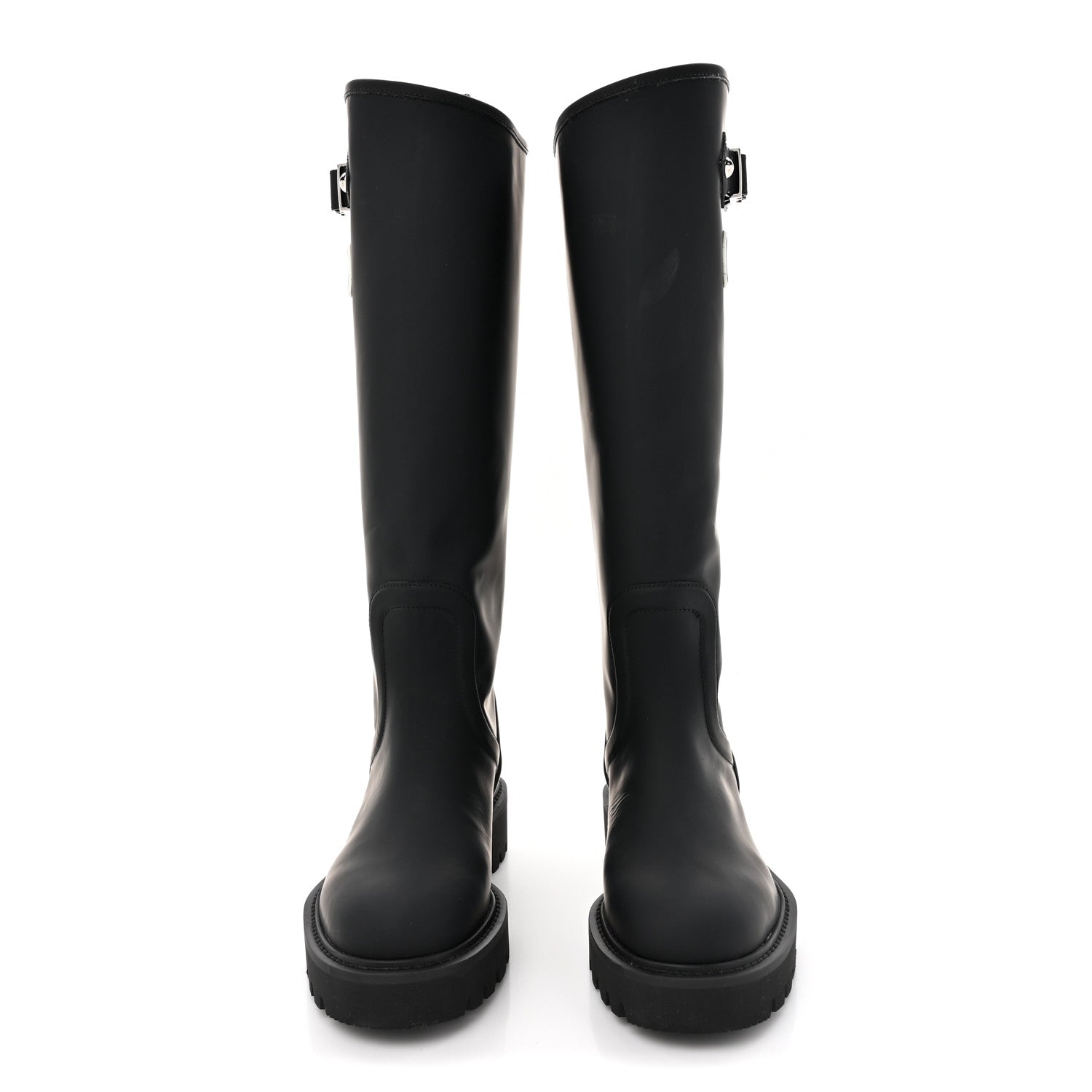 Louis Vuitton Rubber Calfskin Territory Flat Boots 36 Black 2 of 9