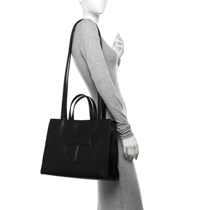 Telfar Vegan Leather Medium Shopping Bag Black 2 of 14