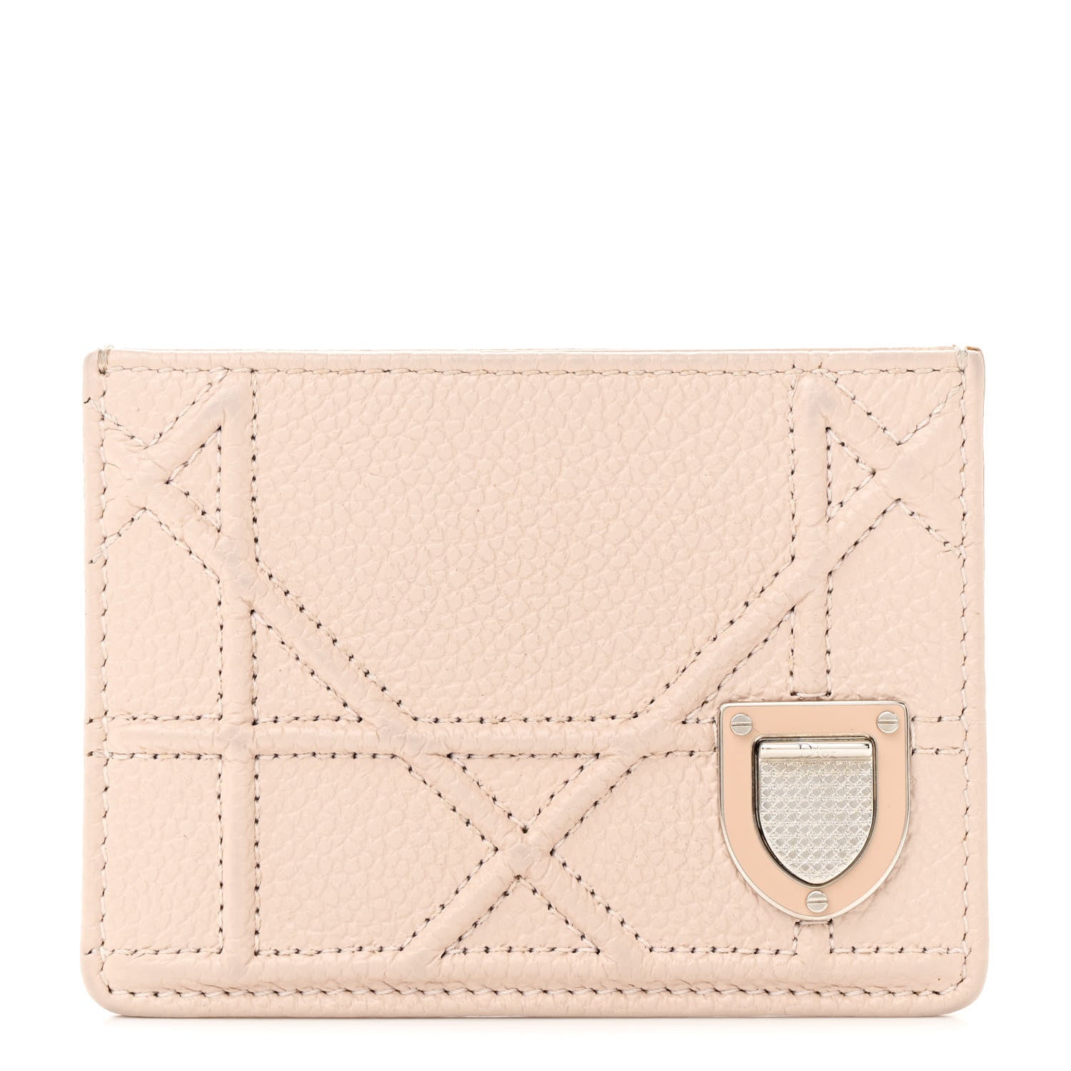 Christian Dior Grained Calfskin Cannage Diorama Card Holder Rose Poudre 1 of 8