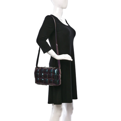 Bottega Veneta Glossy Nail Polish Nappa Maxi Intreccio Padded Cassette Crossbody Bag Holographic 3 of 11