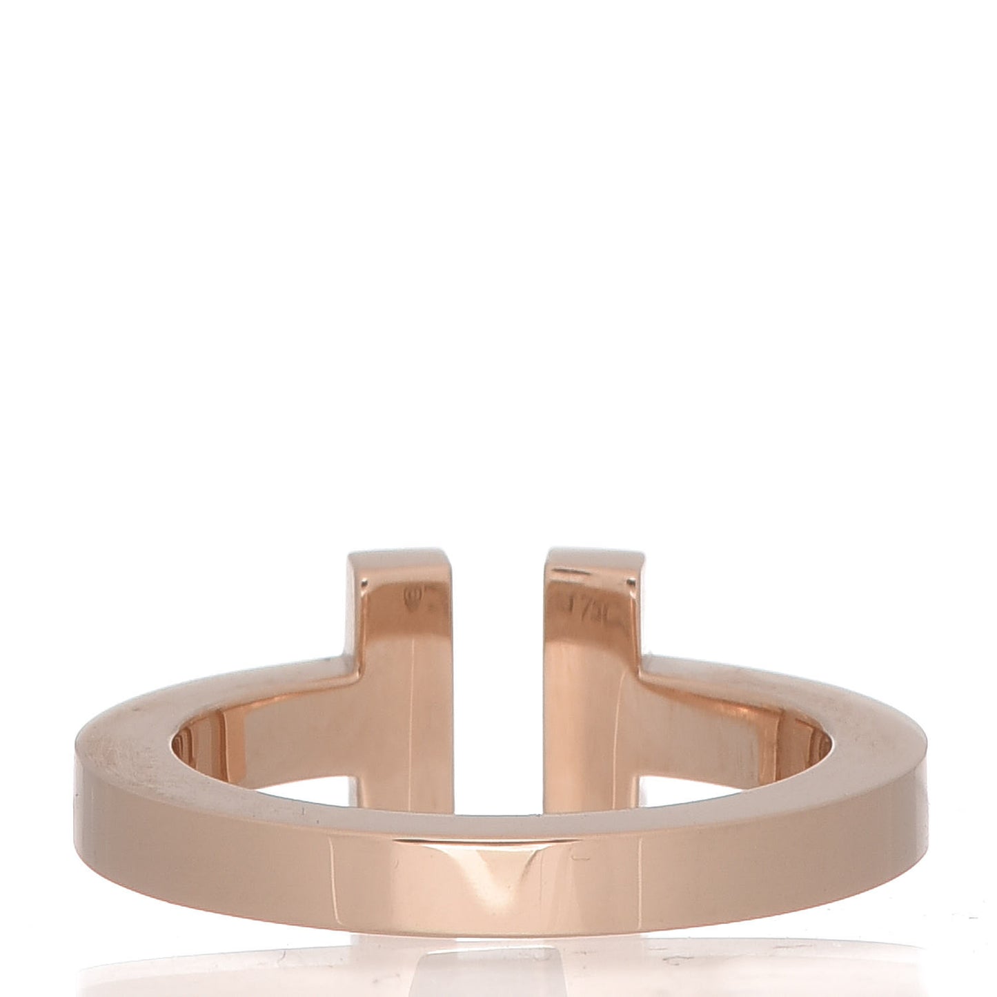 18K Rose Gold T Square Ring 49 5