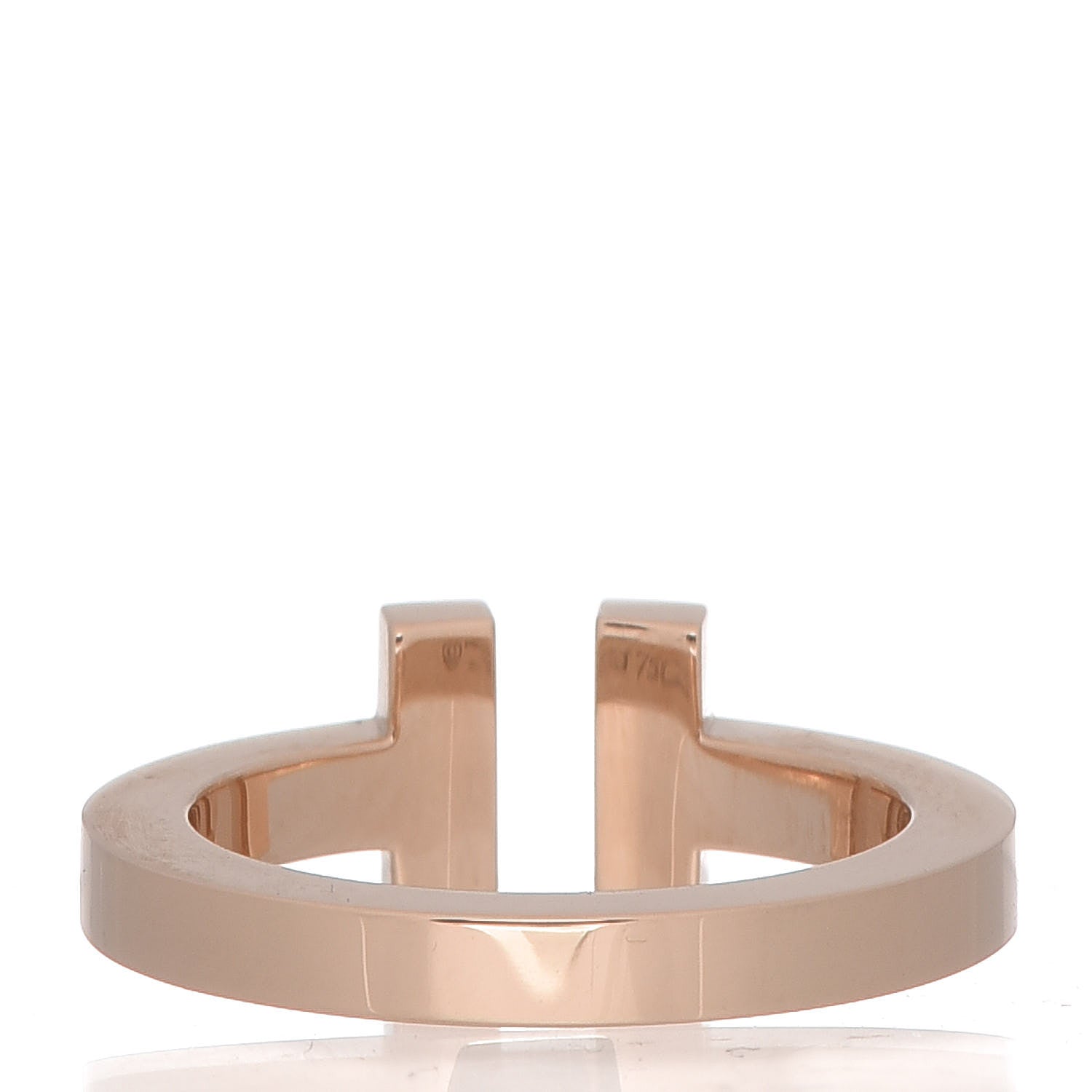 Tiffany 18K Rose Gold T Square Ring 49 5 4 of 7
