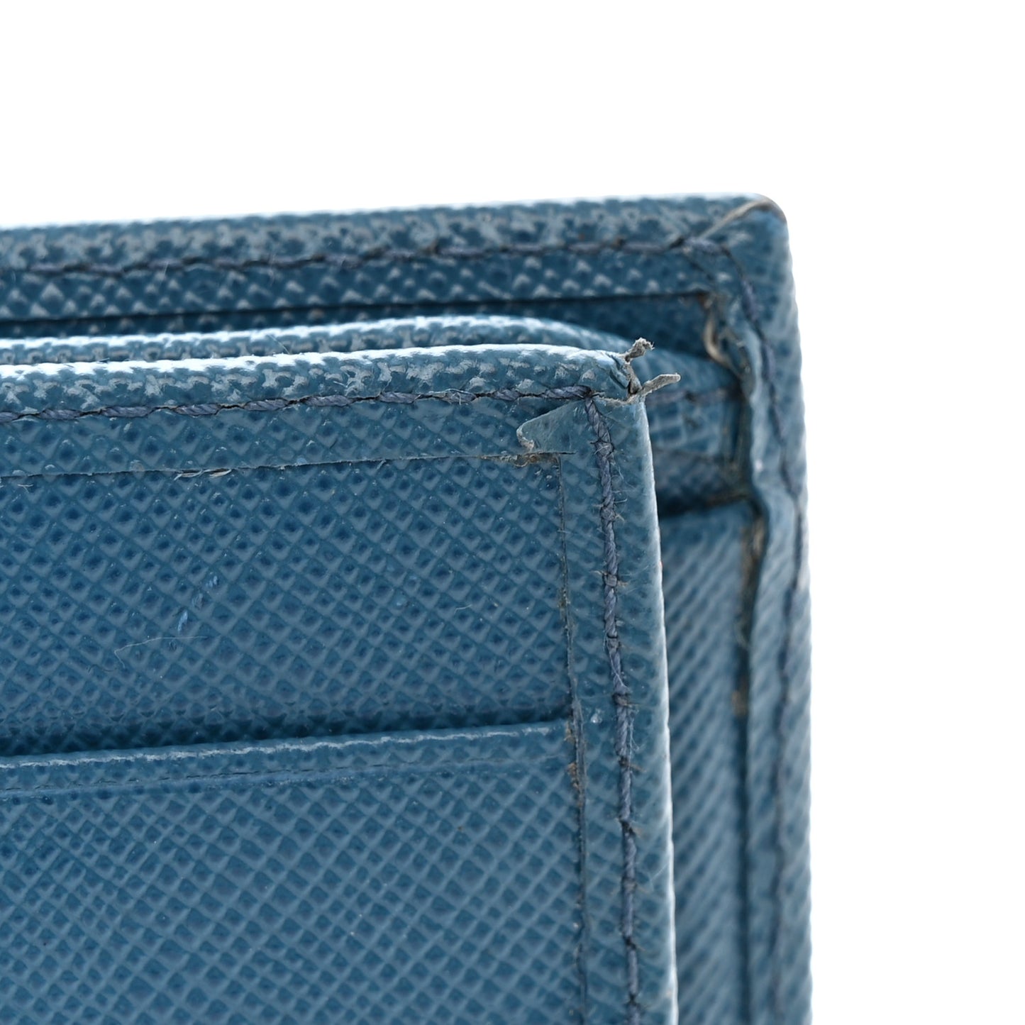 Saffiano Metal Compact Snap Bi-Fold Wallet Cobalto