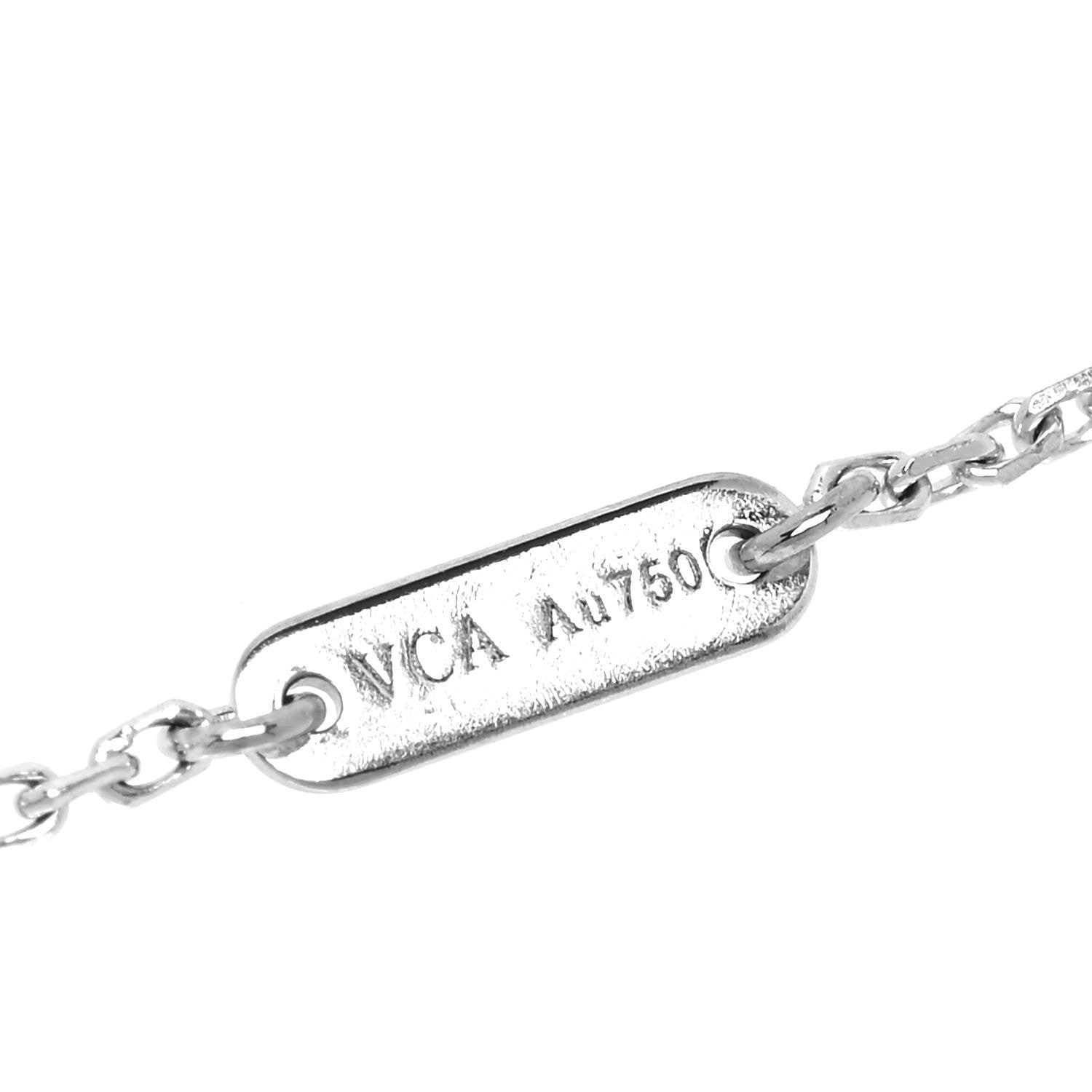 Van Cleef & Arpels 18K White Gold Diamond Sweet Alhambra Bracelet 4 of 6