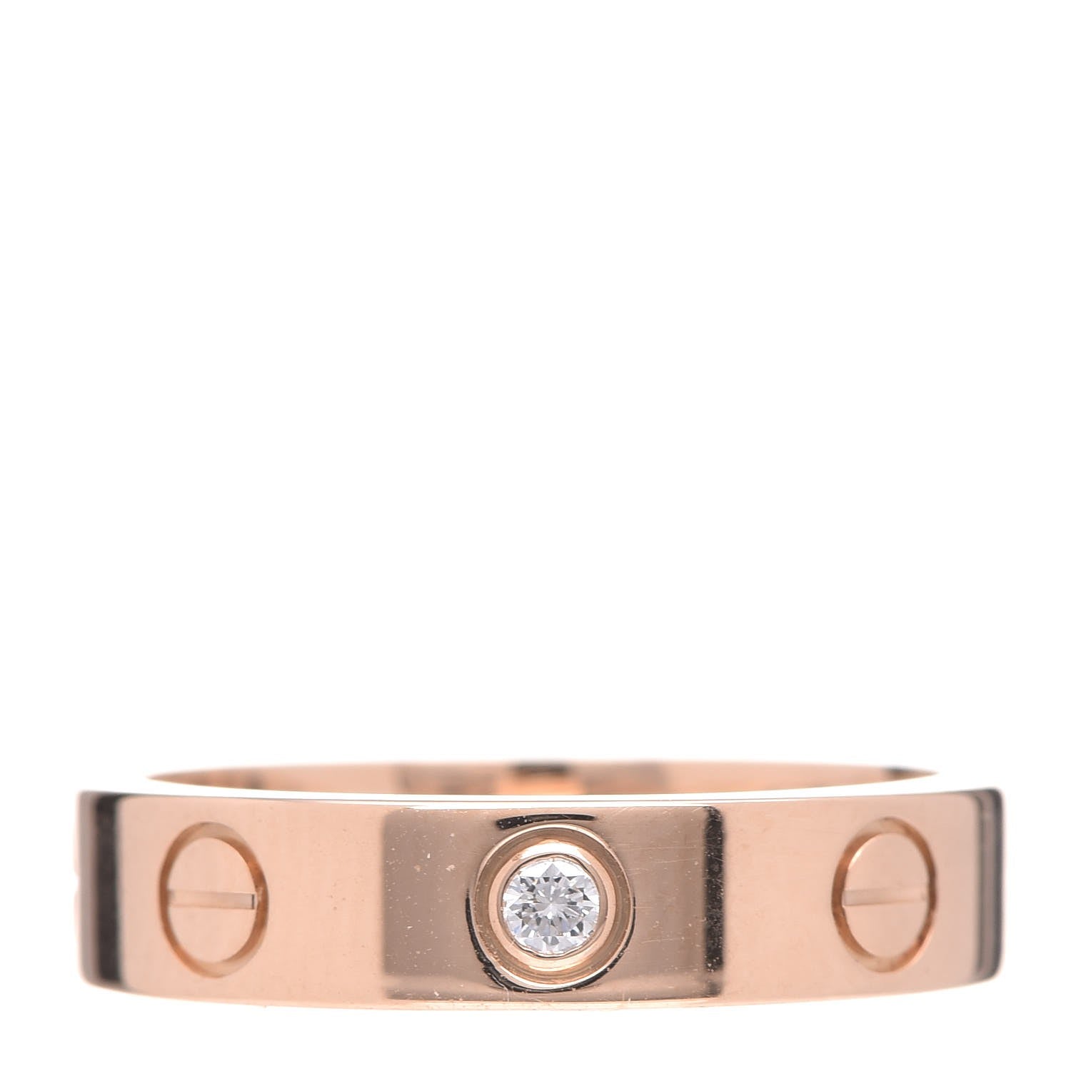 Cartier 18K Pink Gold Diamond 4mm LOVE Ring 48 4.25 1 of 4