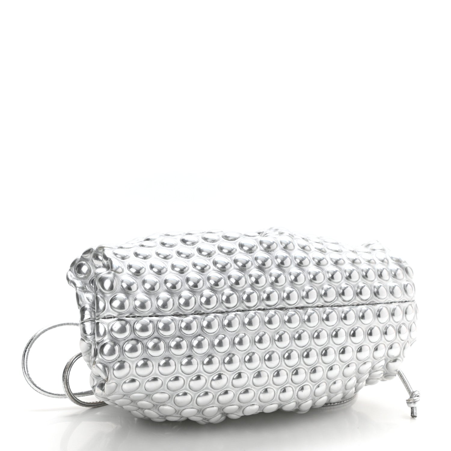 Bottega Veneta Metallic Fabric Studded The Mini Pouch Silver 4 of 7
