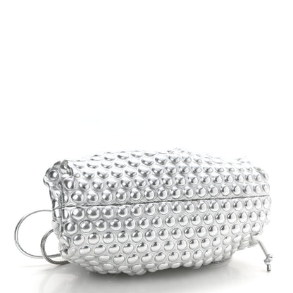 Bottega Veneta Metallic Fabric Studded The Mini Pouch Silver 4 of 7