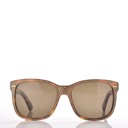 Gucci Rhinestone Acetate Square Sunglasses 3871/S Tortoise 2 of 8