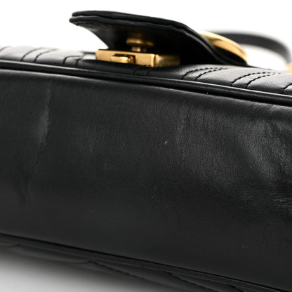 Gucci Calfskin Matelasse Small GG Marmont Shoulder Bag Black 11 of 11