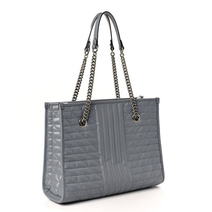 Gucci Calfskin Matelasse Aria Medium GG Marmont Shoulder Tote Deep Grey 3 of 9