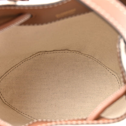 Burberry Canvas Calfskin Mini TB Drawstring Bucket Bag Natural Tan 5 of 10