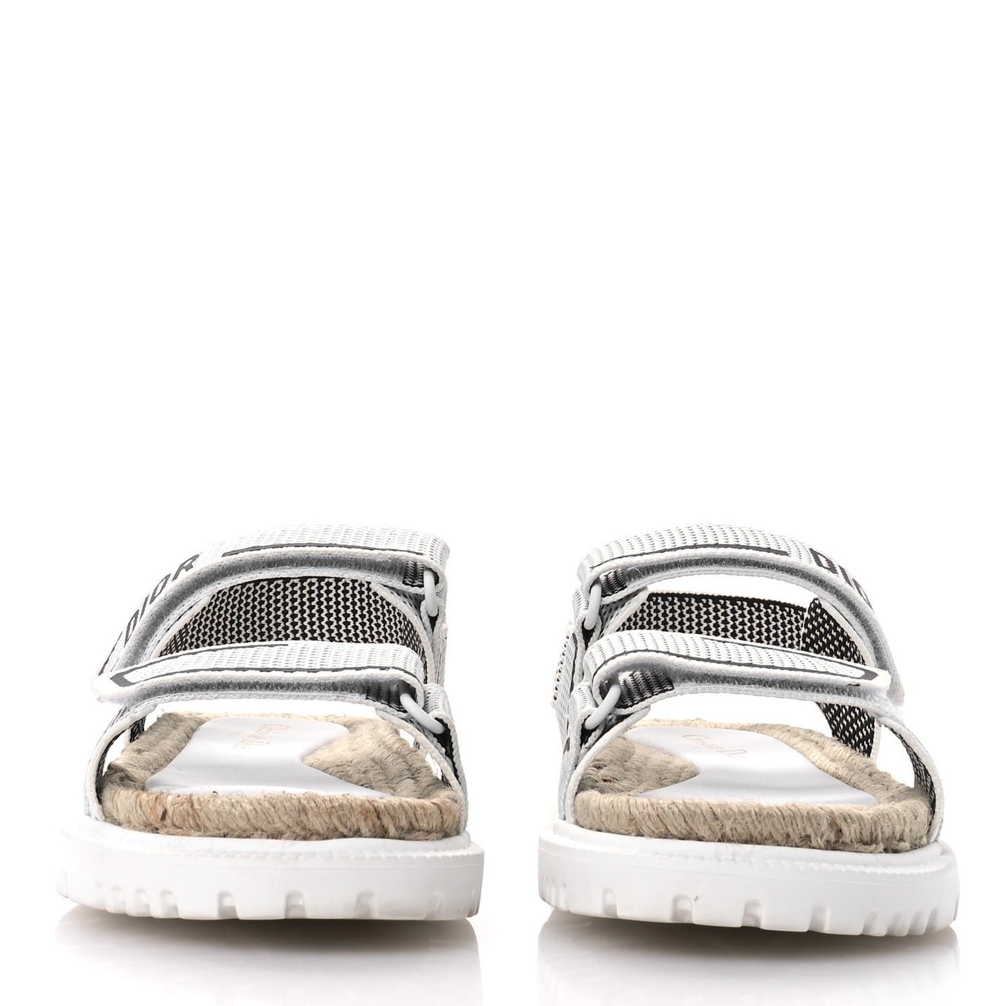 Technical Knit Jute Dioract 10mm Sandals 37 White Black