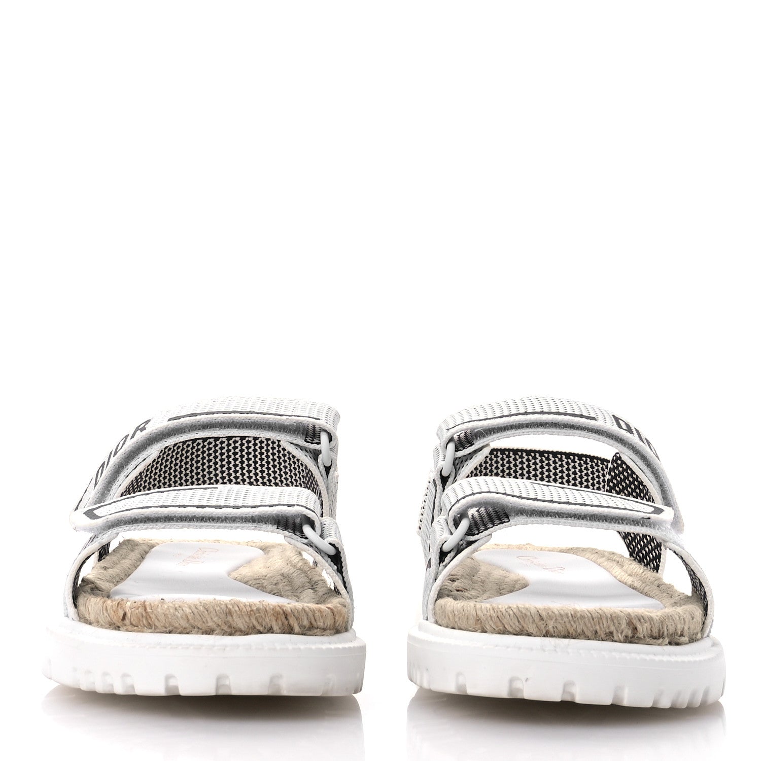 Christian Dior Technical Knit Jute Dioract 10mm Sandals 37 White Black 3 of 9