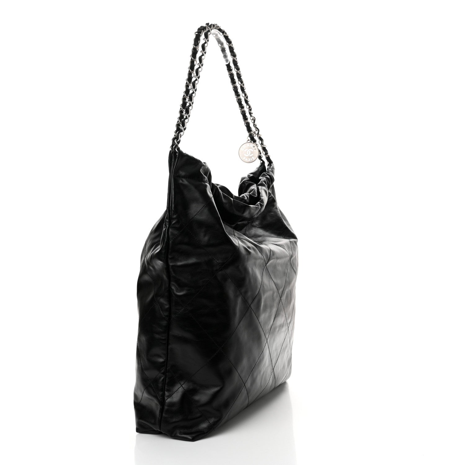 Chanel Shiny Calfskin Quilted Large Chanel 22 Black 4 of 12