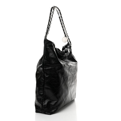 Chanel Shiny Calfskin Quilted Large Chanel 22 Black 4 of 12