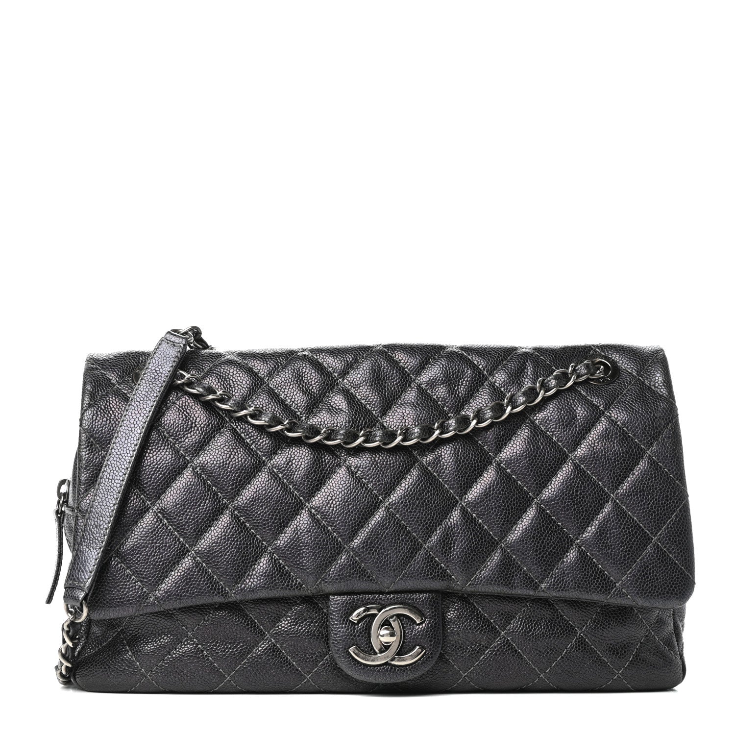 Chanel Iridescent Caviar Quilted Large Chic Flap Grey 1 of 9