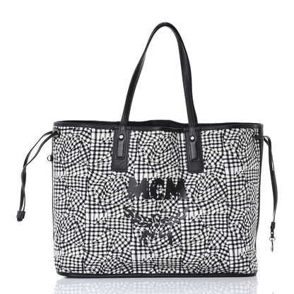 MCM Visetos Large Liz Reversible Shopper Tote Black 4 of 11