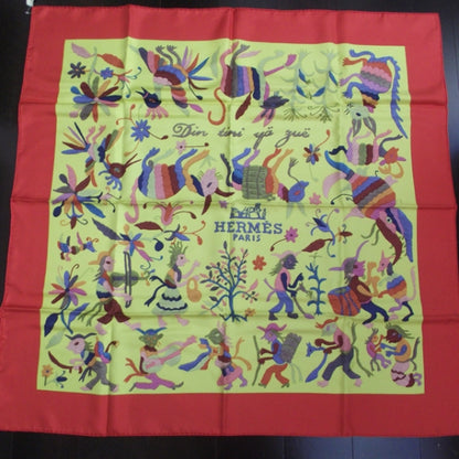 Hermes Silk Din Tini Ya Zue Scarf 90 1 of 5
