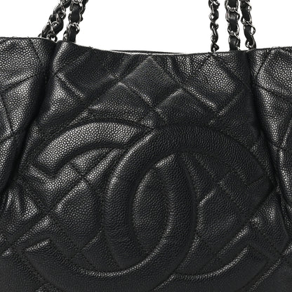 Chanel Caviar Quilted CC Zip Around Shoulder Bag Black 8 of 10