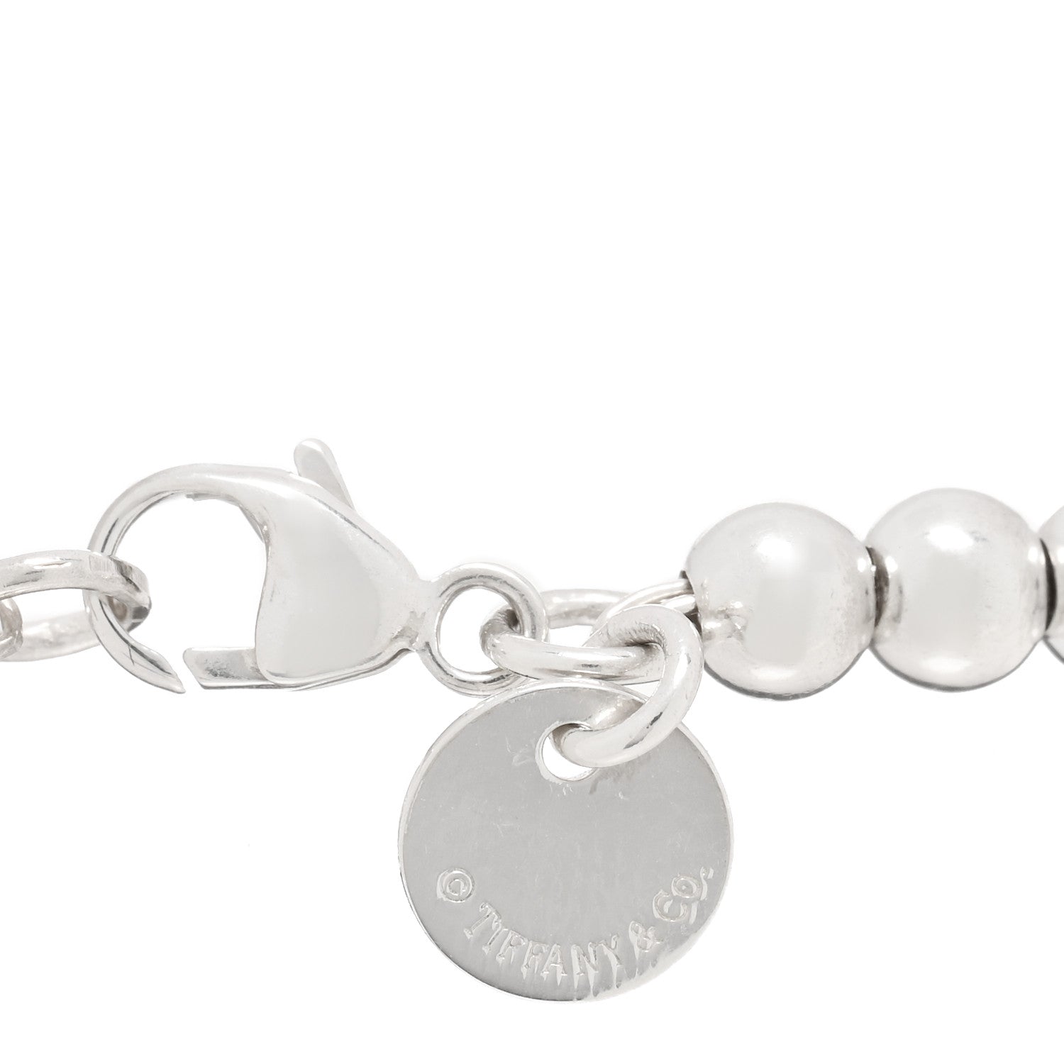 Tiffany Sterling Silver Enamel 4mm Return To Tiffany Heart Tag Bead Bracelet Pink 3 of 3