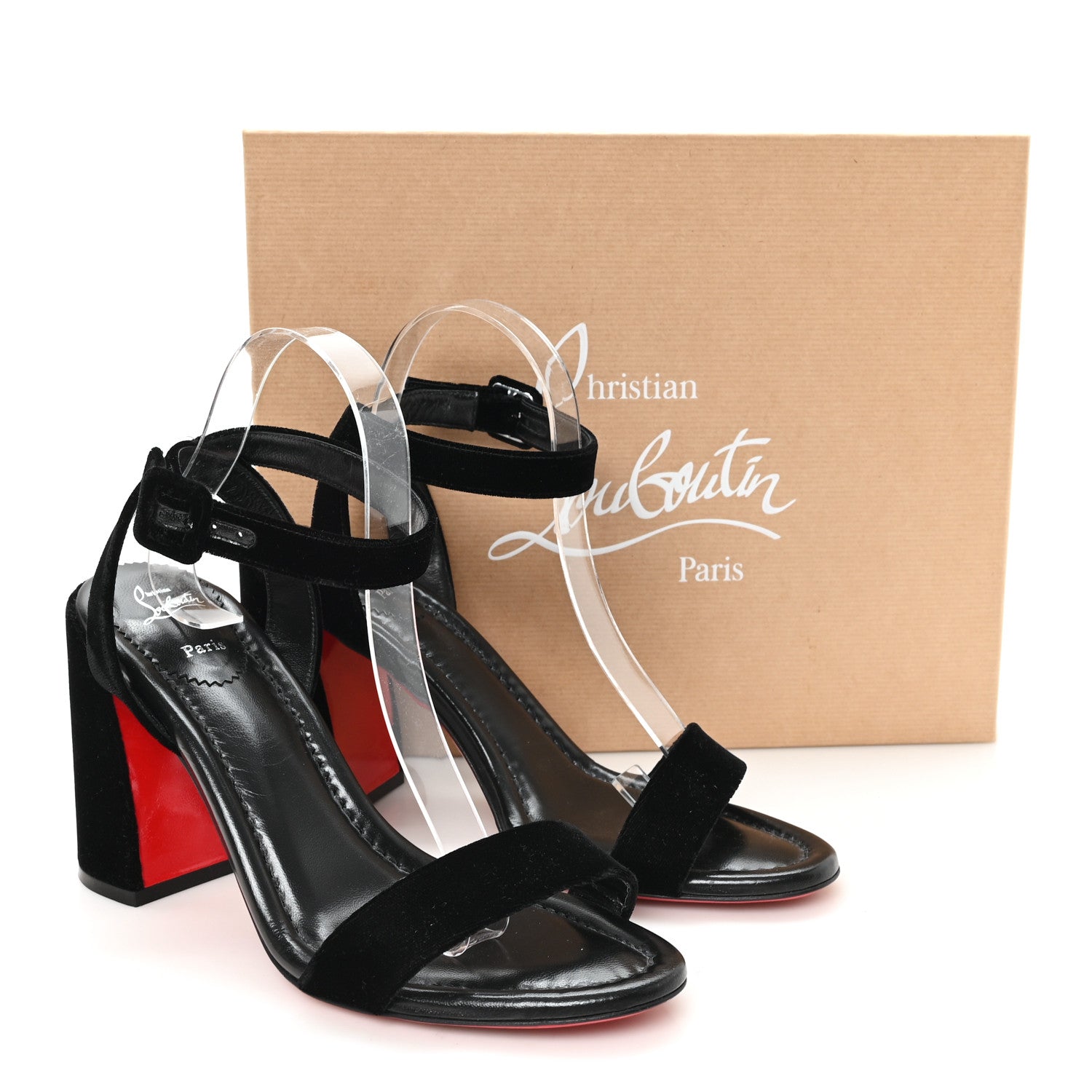 Christian Louboutin Veau Velours Miss Sabina 85 Sandals 41 Black 9 of 9