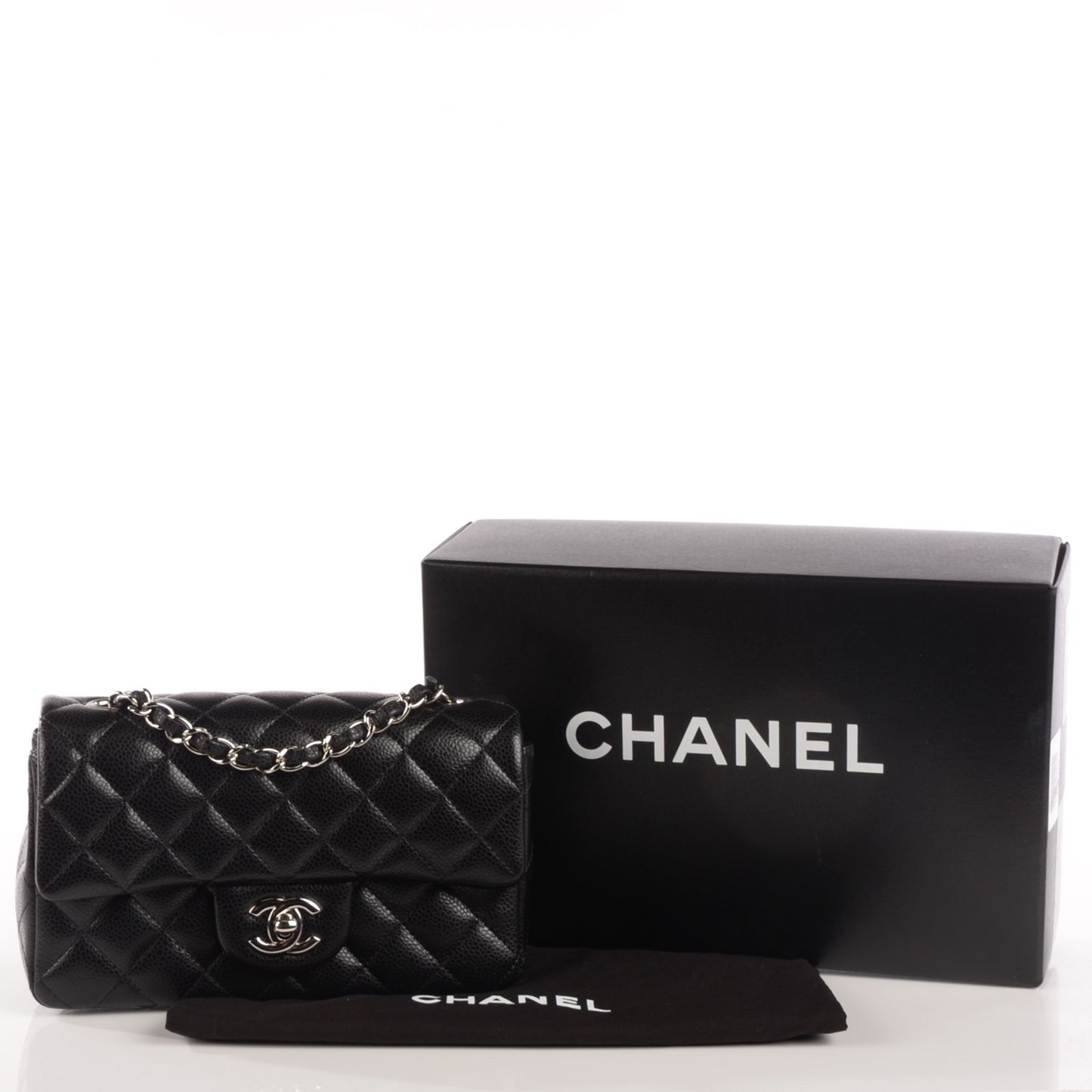 Caviar Quilted Mini Rectangular Flap Black