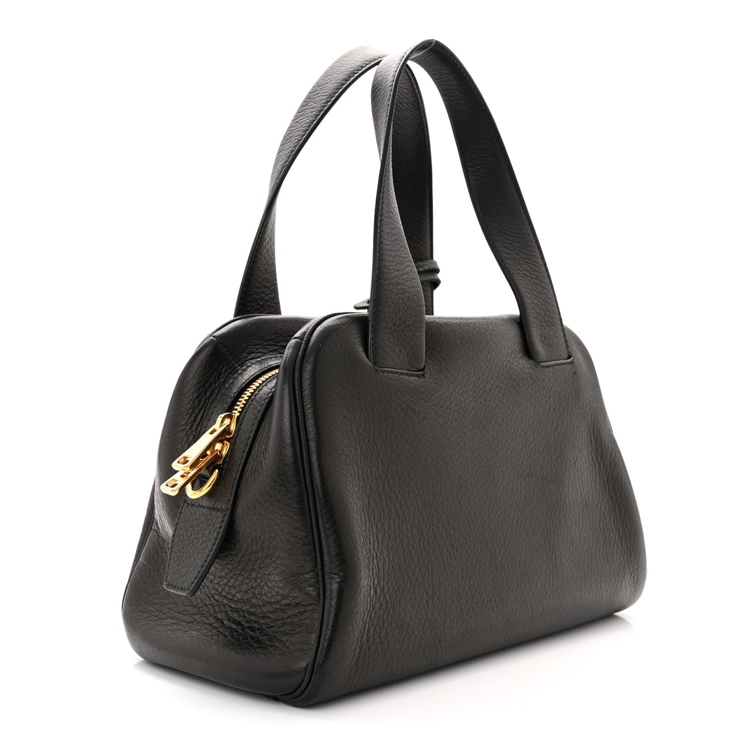 Prada Cervo Deerskin Satchel Black 3 of 10
