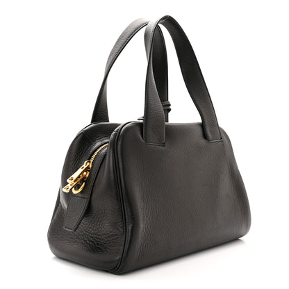 Prada Cervo Deerskin Satchel Black 3 of 10