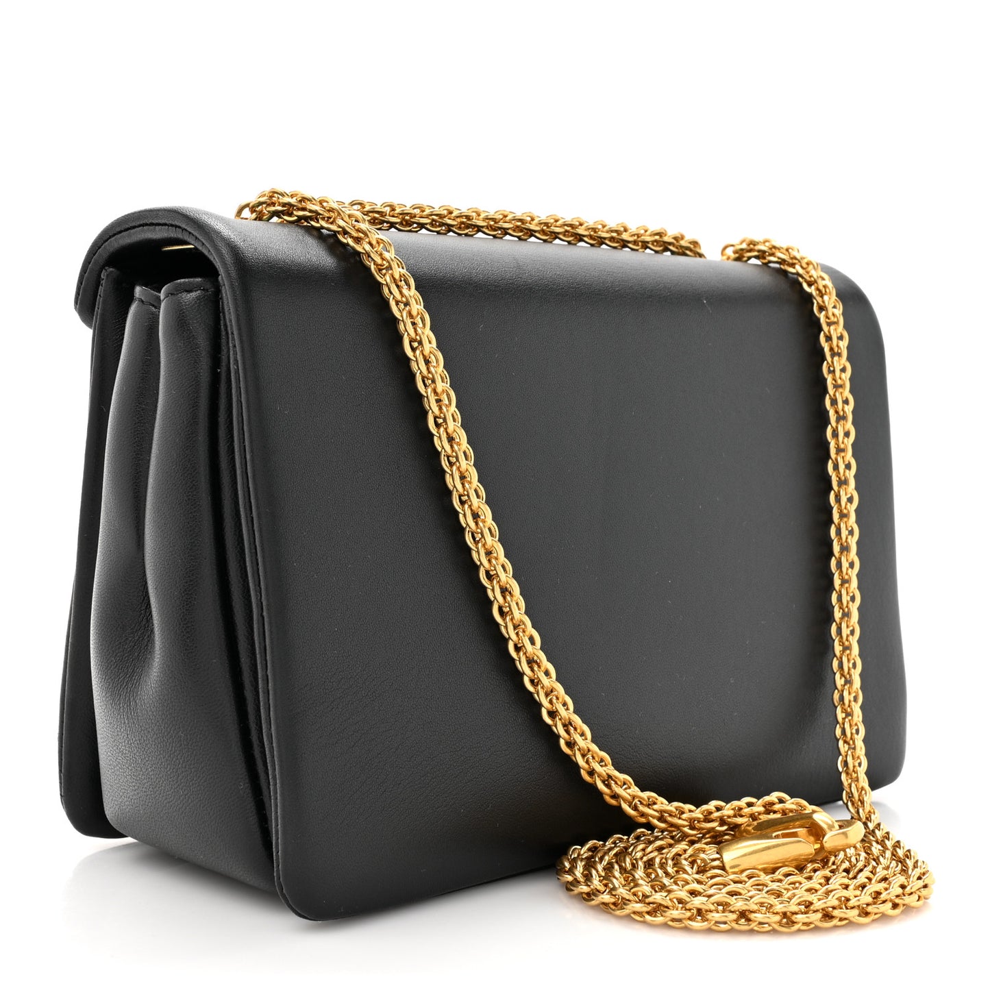 Nappa One Stud Chain Clutch Black
