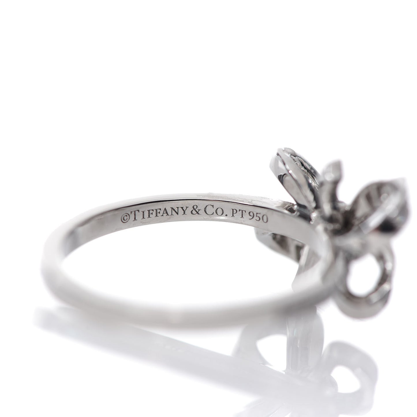 Platinum Diamond .20ct Double Bow Ring 52 6