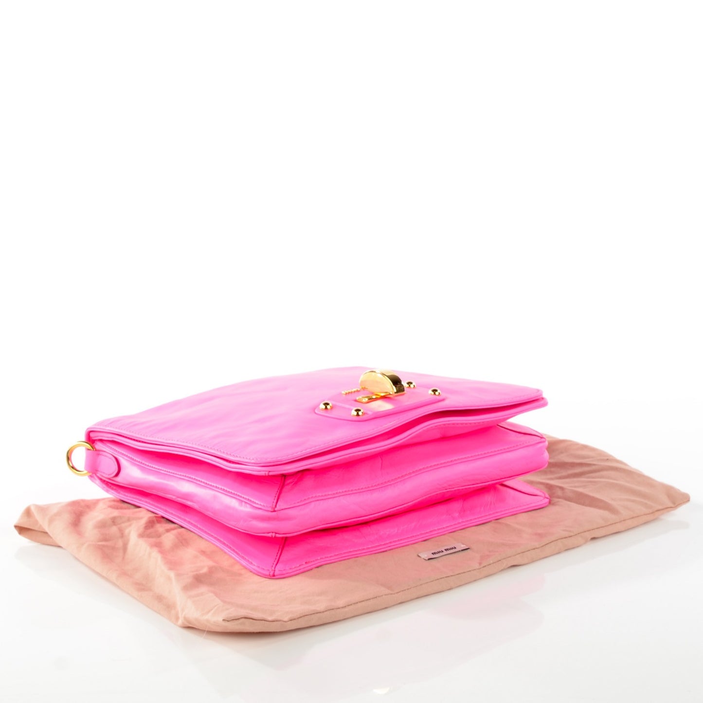Nappa Twist Lock Crossbody Pink