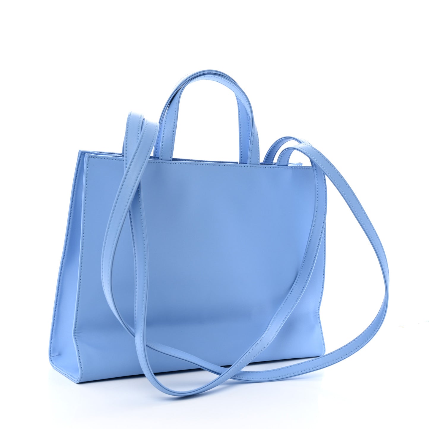 Vegan Leather Medium Shopping Bag Cerulean
