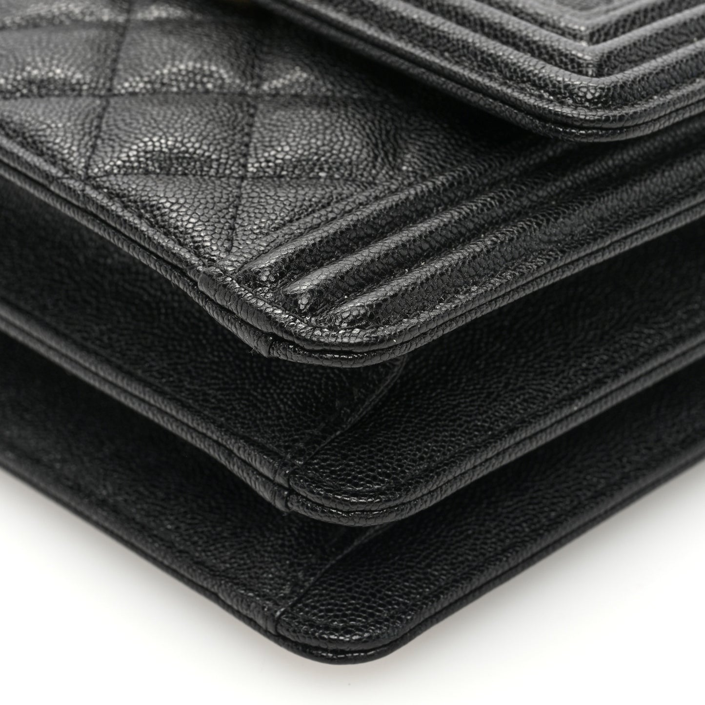 Caviar Quilted North South Boy Flap Black