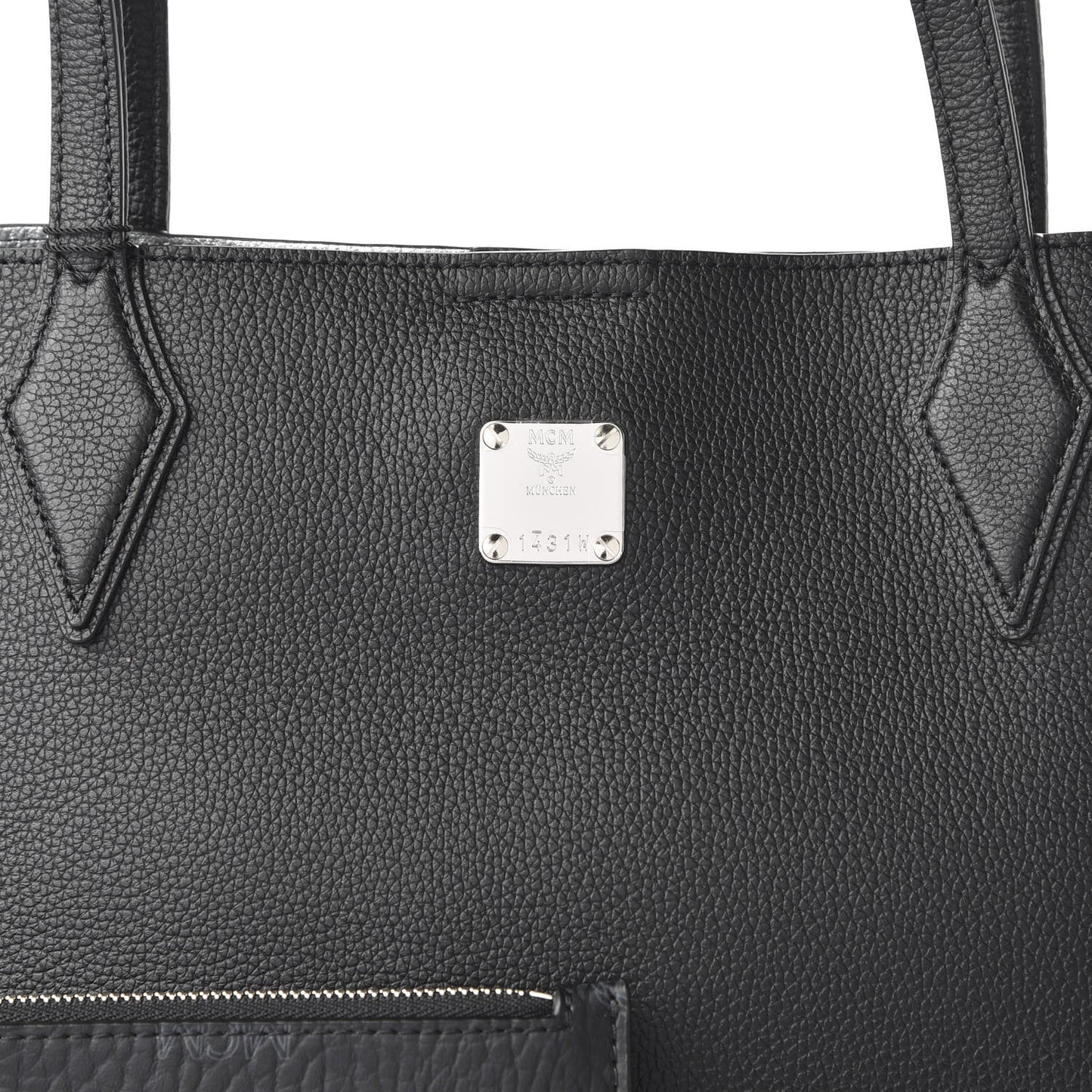 Grained Calfskin Medium Yris Shopper Tote Black