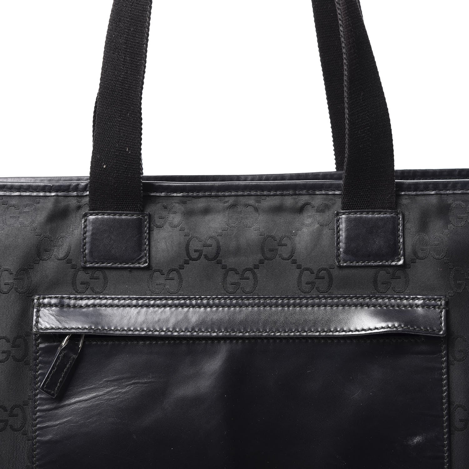 Gucci Nylon Monogram Calfskin Large Tote Bag Black 13 of 13