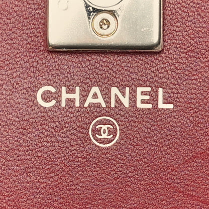 Chanel Lambskin Chevron Quilted Long Trendy CC Wallet On Chain WOC Red 6 of 10