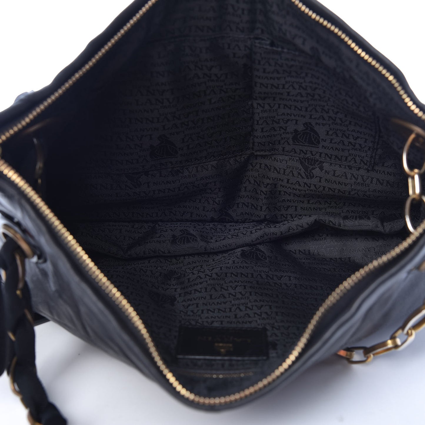Lambskin Quilted Medium Amalia Shoulder Bag Black