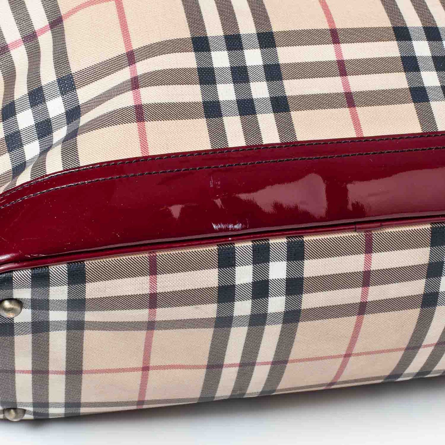 House Check Tote Red