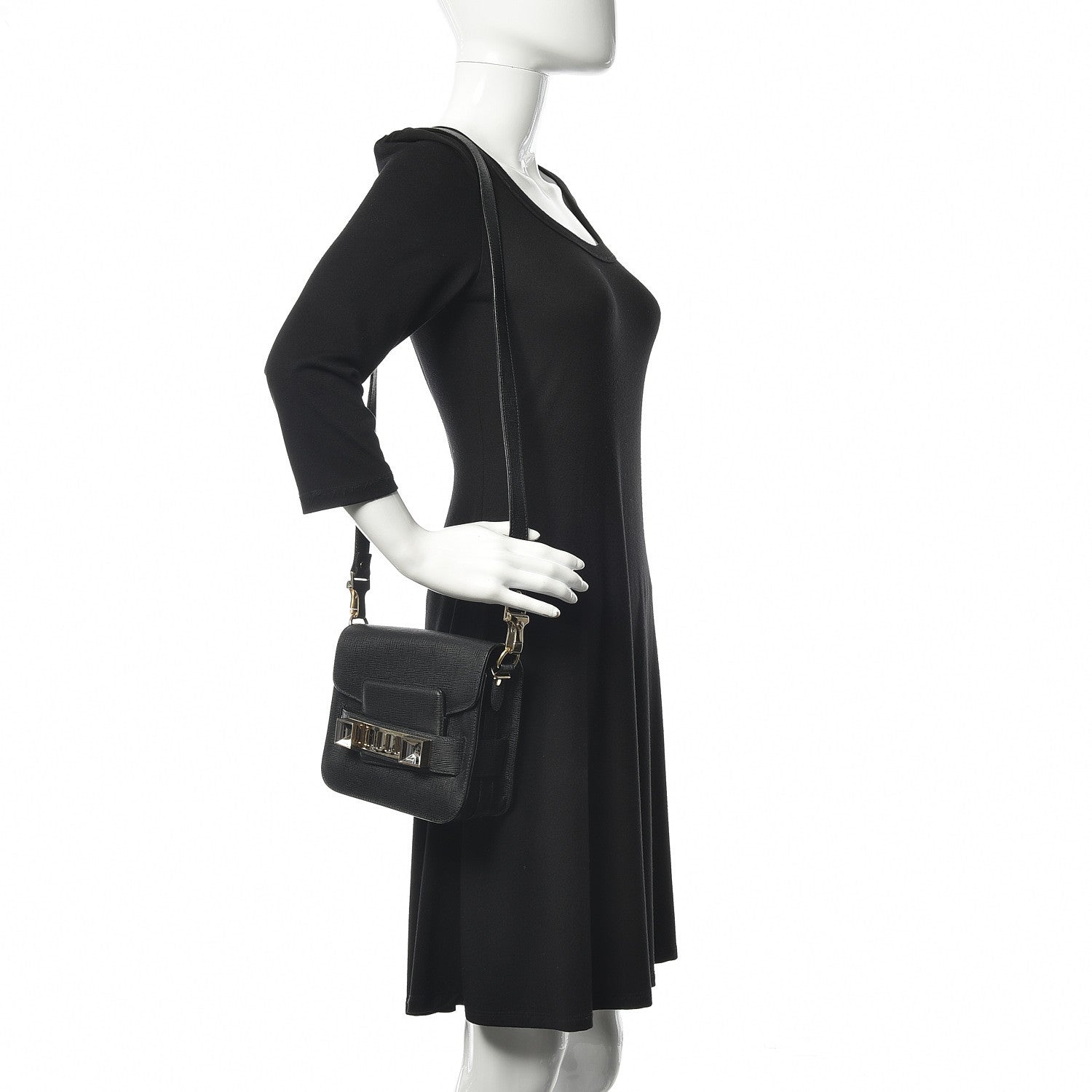 Proenza Schouler Linosa Calfskin Tiny PS11 Classic Shoulder Bag Black 2 of 12