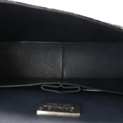 Chanel Metallic Snakeskin Jumbo Double Flap Blue 5 of 10