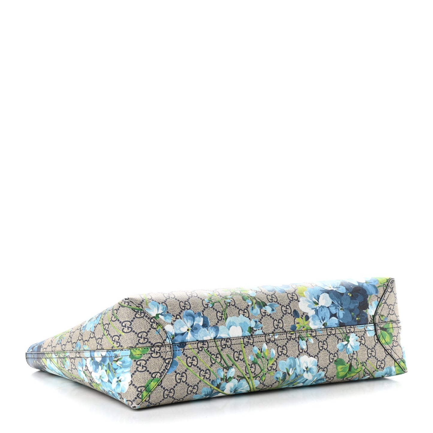 GG Supreme Monogram Blooms Medium Reversible Tote Beige Blue Navy