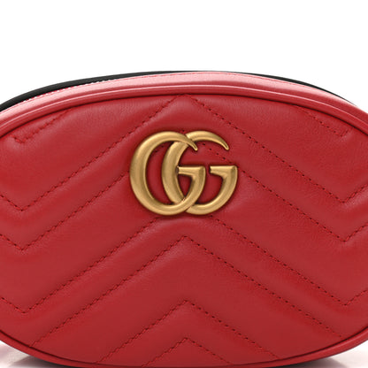 Gucci Calfskin Matelasse GG Marmont Belt Bag 85 34 Hibiscus Red 9 of 11